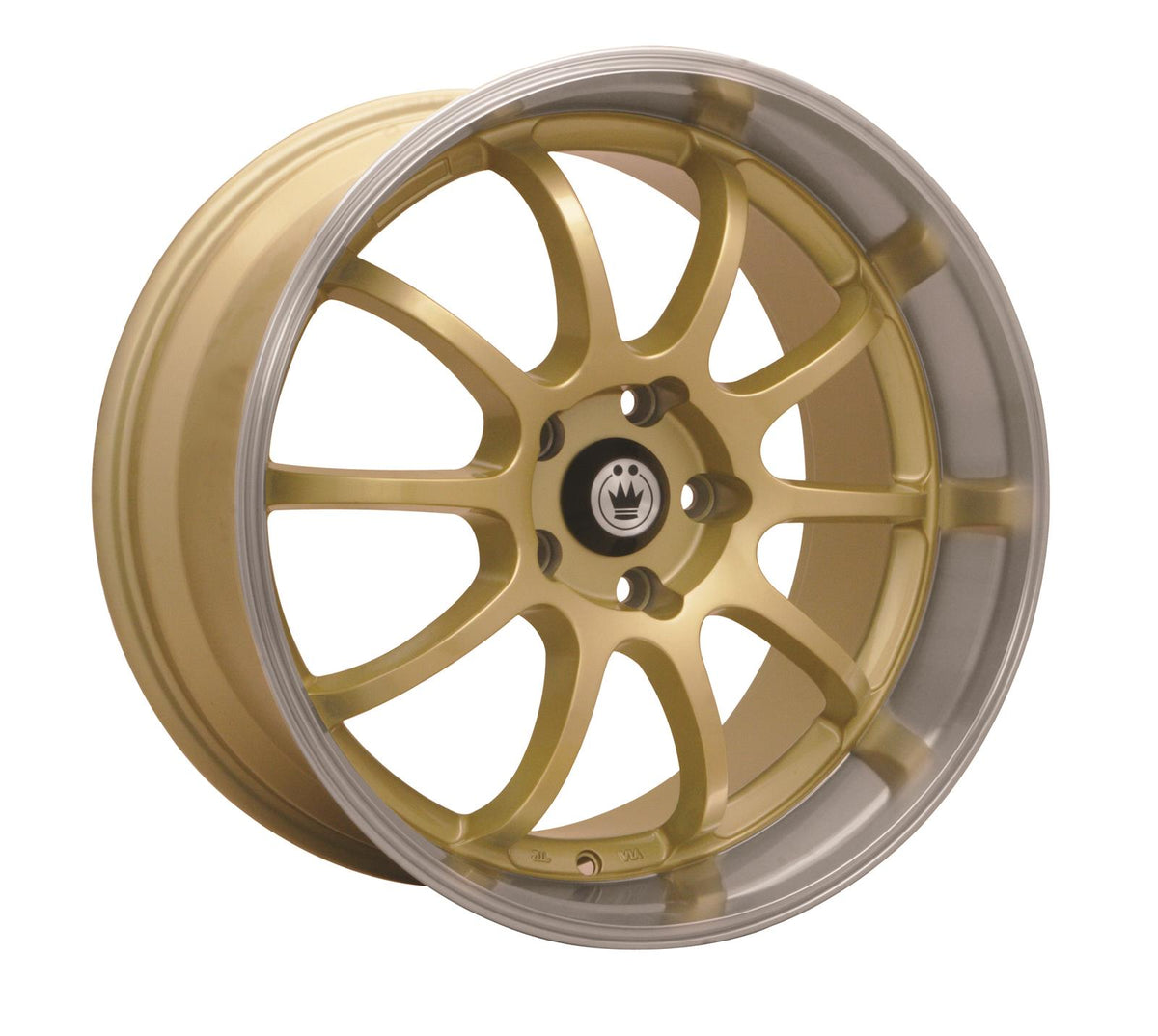 Konig Lightning Gold/Machine Lip 15x7 +38 4x100mm 73.1mm - WheelWiz