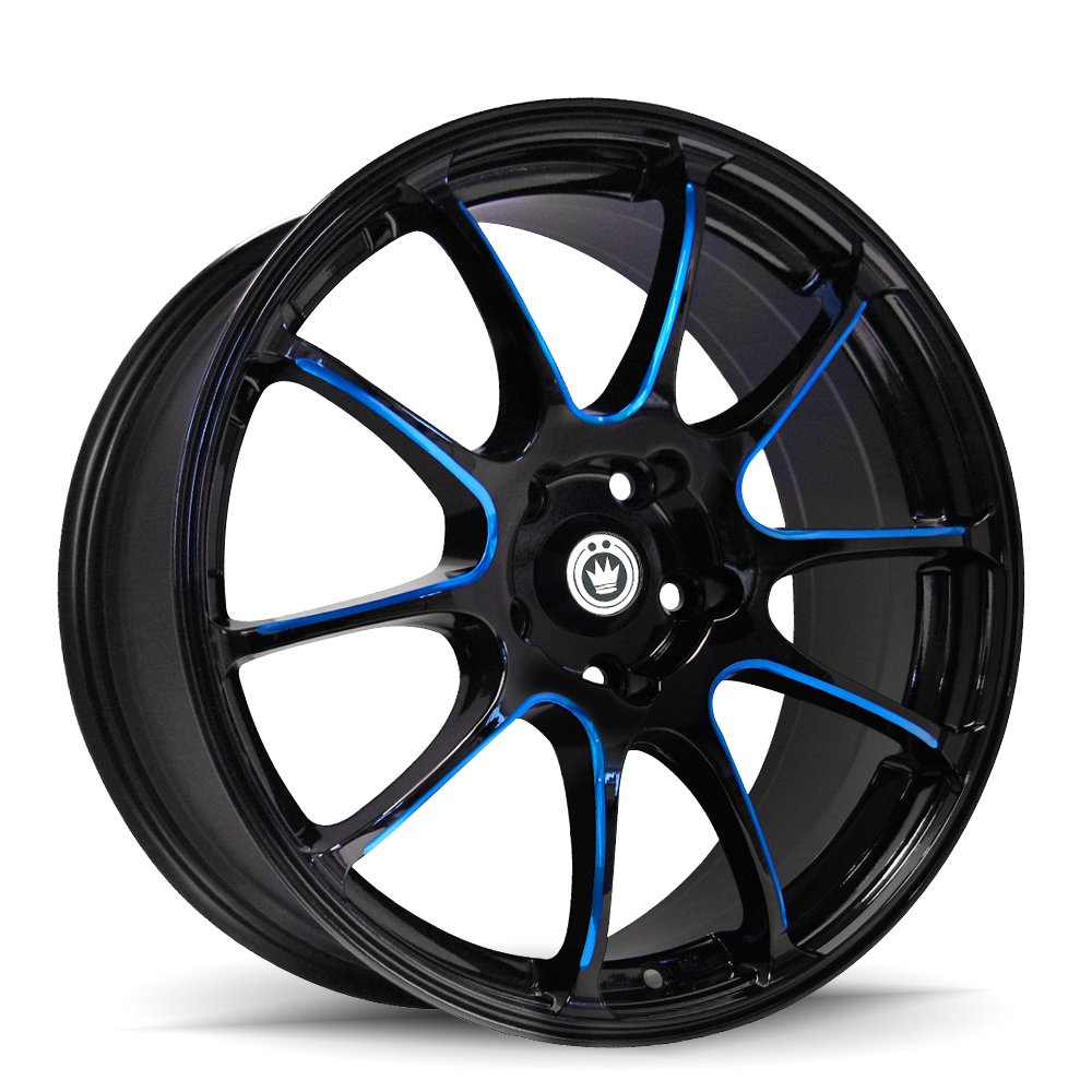 Konig Illusion Black/Ball Cut Blue 18x8 +35 5x100mm 73.1mm - WheelWiz