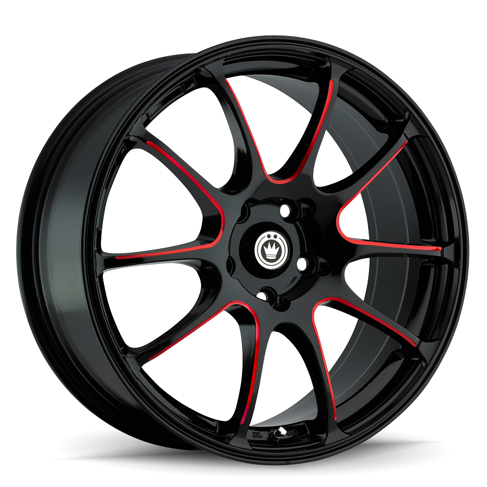 Konig Illusion Black/Ball Cut Red 18x8 +35 5x100mm 73.1mm - WheelWiz