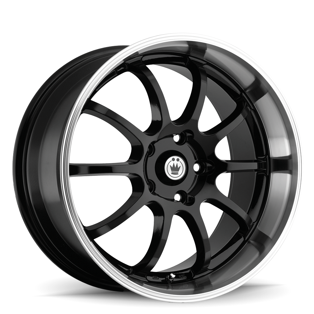 Konig Lightning Black/Machine Lip 17x7 +40 4x100,4x114.3mm 73.1mm - WheelWiz