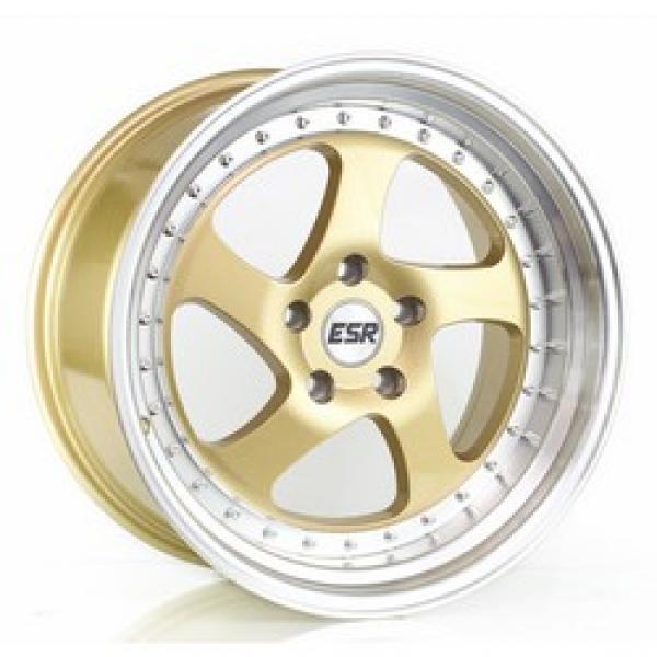 ESR Wheels SR02 GOLD/MACH LIP  17x9.5 +20 5x100mm 72.6mm - WheelWiz