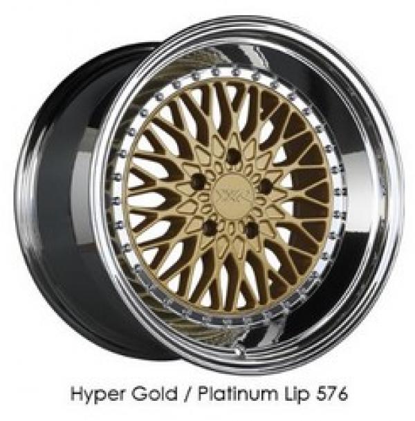 XXR Wheels 576 Hyper Gold / Platinum Lip 18x9 +30 5x114.3mm 73.1mm ...