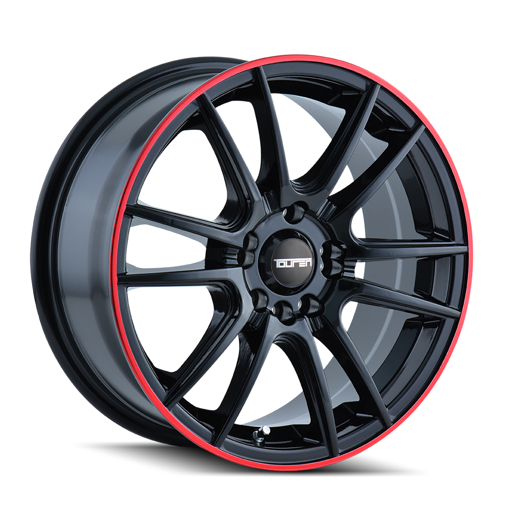 Touren TR77 Black/red Ring 17x7 5x100,5x114.3mm 72.6mm - WheelWiz