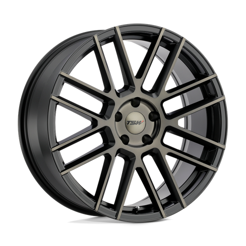 TSW MOSPORT MATTE BLACK W/ MACHINE FACE &amp; DARK TINT 19x8.5 +40 5x108mm 72.1mm - WheelWiz