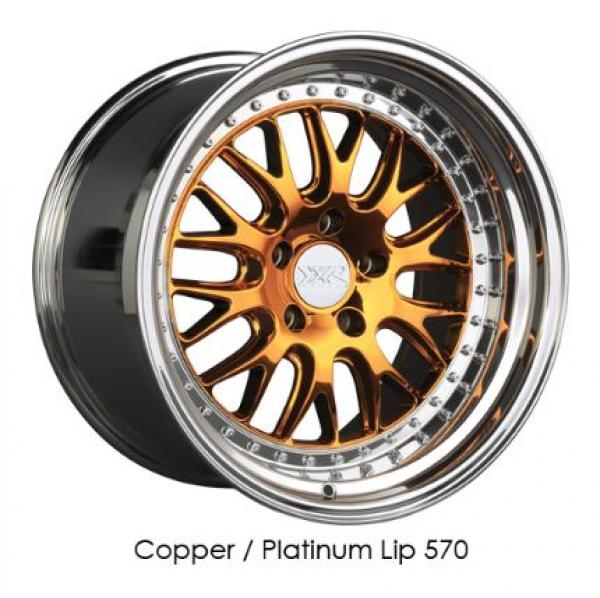 XXR Wheels 570 Copper / Platinum Lip 18x8.5 +35 5x114.3mm 73.1mm | Wheelwiz