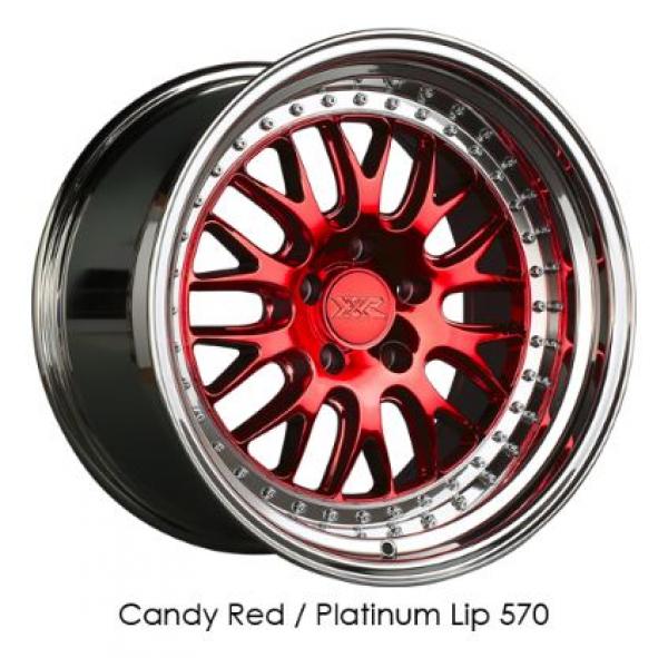 XXR Wheels 570 Candy Red / Platinum Lip 18x8.5 +35 5x114.3mm 73.1mm - WheelWiz